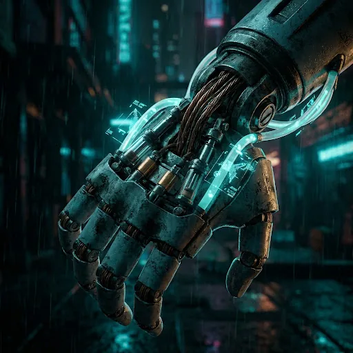 Macro shot of a robotic hand or mechanical joint